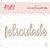 Colecao Jardim Secreto - Enfeite Off-White Felicidade - Juju Scrapbook - Imagem 1