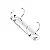 Garra c/ 2 Argolas D 40mm (Base 123 x 26mm) - Prata - Imagem 2