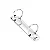 Garra c/ 2 Argolas D 30mm (BASE 123 x 26mm) - Prata - Imagem 1