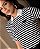 BLUSA POLO MALHA LISTRADA COM GOLA PRETA - LUZIA FAZZOLLI - Imagem 1