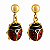 Brinco em Ouro 18k Joaninha Pendente Esmaltado Forrado Infantil - Imagem 1