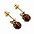 Brinco em Ouro 18k Joaninha Pendente Esmaltado Forrado Infantil - Imagem 2