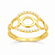 Anel em Ouro 18K 3 Círculos Vazados com Diamantes - Imagem 1