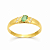 Anel em Ouro 18K com Diamante e Esmeralda Oval - Imagem 1
