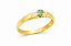 Anel em Ouro 18K com Diamante e Esmeralda Oval - Imagem 2