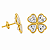 Brinco em Ouro 18k com Zircônia Fixo Trevo - Imagem 2
