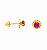 Brinco em Ouro 18k Roseta com Zircônia Baby - Imagem 1