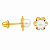 Brinco em Ouro 18k Pérola 3 mm com Flor - Imagem 2