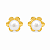 Brinco em Ouro 18k Pérola 3 mm com Flor - Imagem 1