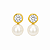 Brinco em Ouro 18k Pérola com Zircônias Baby - Imagem 1