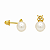 Brinco em Ouro 18k Pérola com Zircônias Baby (Par) - Imagem 1