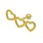 Piercing em Ouro 18K Coração Triplo Vazado - Imagem 1