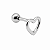 Piercing em Ouro 18K Branco Coração Vazado - Imagem 1