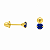 Brinco em Ouro 18K Com Zirconia Redonda Azul Escuro - Imagem 1
