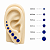 Brinco em Ouro 18K Com Zirconia Redonda Azul Escuro - Imagem 7