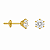 Brinco em Ouro 18K Com Zirconia Redonda Branco - Imagem 4