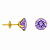 Brinco em Ouro 18K Com Zirconia Redonda Lilas - Imagem 4