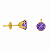 Brinco em Ouro 18K Com Zirconia Redonda Lilas - Imagem 2