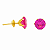 Brinco em Ouro 18K Com Zirconia Redonda Rosa - Imagem 3