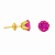 Brinco em Ouro 18K Com Zirconia Redonda Rosa - Imagem 2
