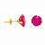 Brinco em Ouro 18K Com Zirconia Redonda Rosa - Imagem 4