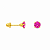 Brinco em Ouro 18K Com Zirconia Redonda Rosa - Imagem 1