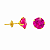 Brinco em Ouro 18K Com Zirconia Redonda Rosa - Imagem 5