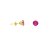 Brinco em Ouro 18K Com Zirconia Redonda Rosa - Imagem 2