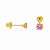 Brinco em Ouro 18K Com Zirconia Redonda Rosa Claro - Imagem 2