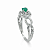 Anel em Ouro Branco 18K com Esmeralda e Diamantes - Imagem 3