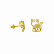 Brinco em Ouro 18K com Zircônia de Gatinho Infantil - Imagem 1