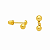 Brinco em Ouro 18K Bolinha Dupla - Imagem 1