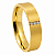 Aliança em Ouro 18K 5,00 mm com 3 Diamantes 0,06 Cts - Imagem 1