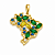 Pingente em Ouro 18k Mapa do Brasil - Imagem 1