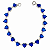 Pulseira em Prata 925 com Zirconias de Coração Azul Royal - Imagem 1
