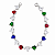 Pulseira em Prata 925 com Zirconias de Coraçãos Coloridos - Imagem 1