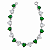 Pulseira em Prata 925 com Zirconias de Coraçãos Verde e Branca - Imagem 1