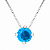 Gargantilha em Prata 925 Ponto de Luz Redonda com Zircônia Azul Claro 4mm - Imagem 1