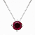 Gargantilha em Prata 925 Ponto de Luz Redonda com Zircônia Vermelho 4mm - Imagem 1