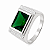 Anel em Prata 925 Retangular Verde - Imagem 1