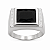 Anel em Prata 925 Retangular Zirconia Negra - Imagem 2