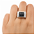 Anel em Prata 925 Retangular Zirconia Negra - Imagem 4