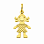 Pingente em Ouro 18k Menina com Relevo - Imagem 1