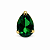 Pingente em Ouro 18k Gota Ponto de Luz Verde - Imagem 1