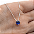 Gargantilha em Prata 925 Ponto de Luz Redonda com Zircônia Azul Escuro 6 mm - Imagem 2