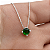 Gargantilha em Prata 925 Ponto de Luz Redonda com Zircônia Verde Escuro 6 mm - Imagem 2