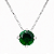 Gargantilha em Prata 925 Ponto de Luz Redonda com Zircônia Verde Escuro 6 mm - Imagem 1
