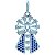 Pingente em Prata 925 Nossa Senhora Aparecida com Zirconias Azuis - Imagem 1