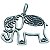 Pingente em Prata 925 Elefante Vazado - Imagem 1