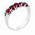 Anel em Ouro Branco 18K Meia Aliança com Rubis Gota - Imagem 1